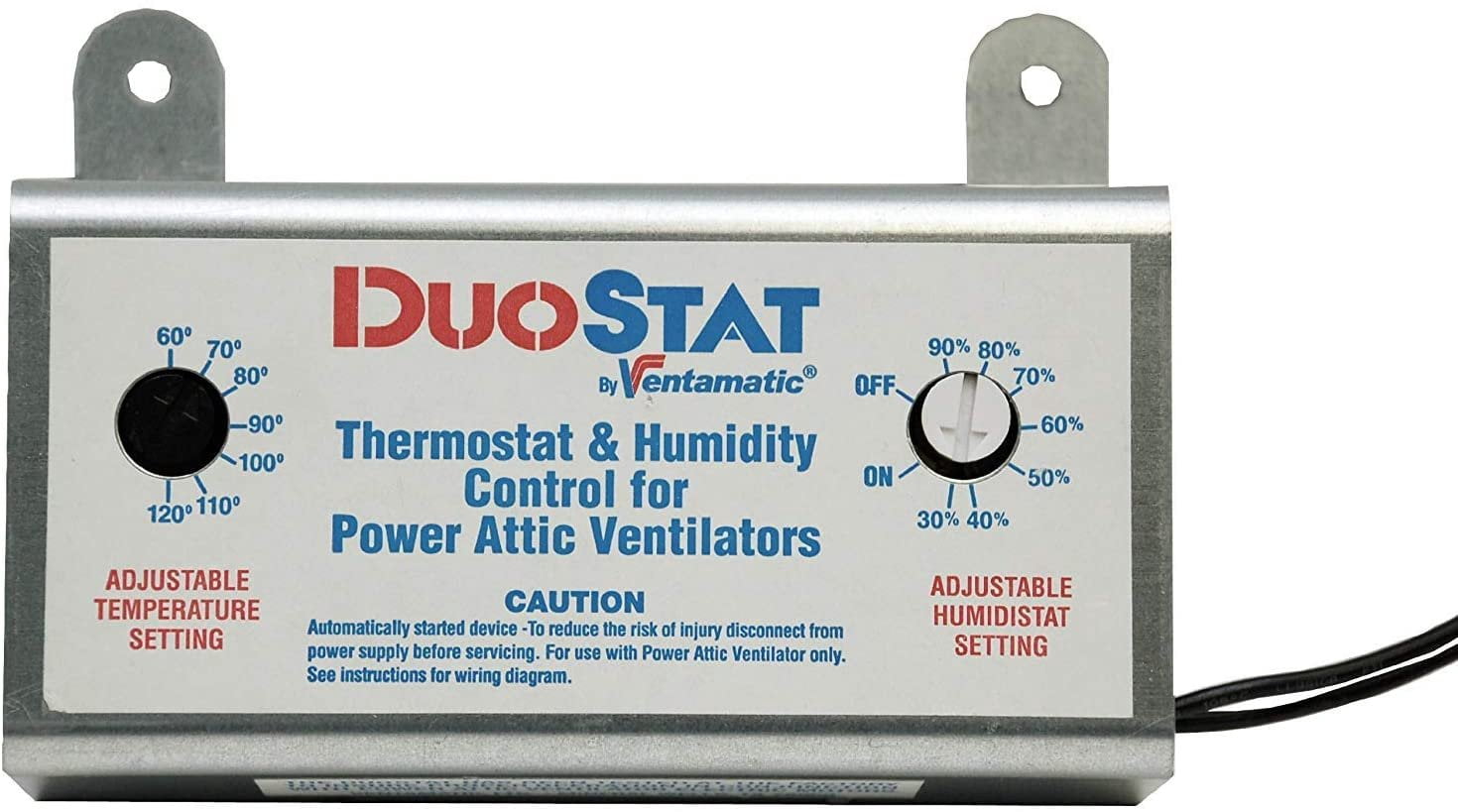 Ventamatic XXDUOSTAT Adjustable Dual Thermostat/Humidistat Control for  Power Attic Ventilators_x000D_ - Walmart.com