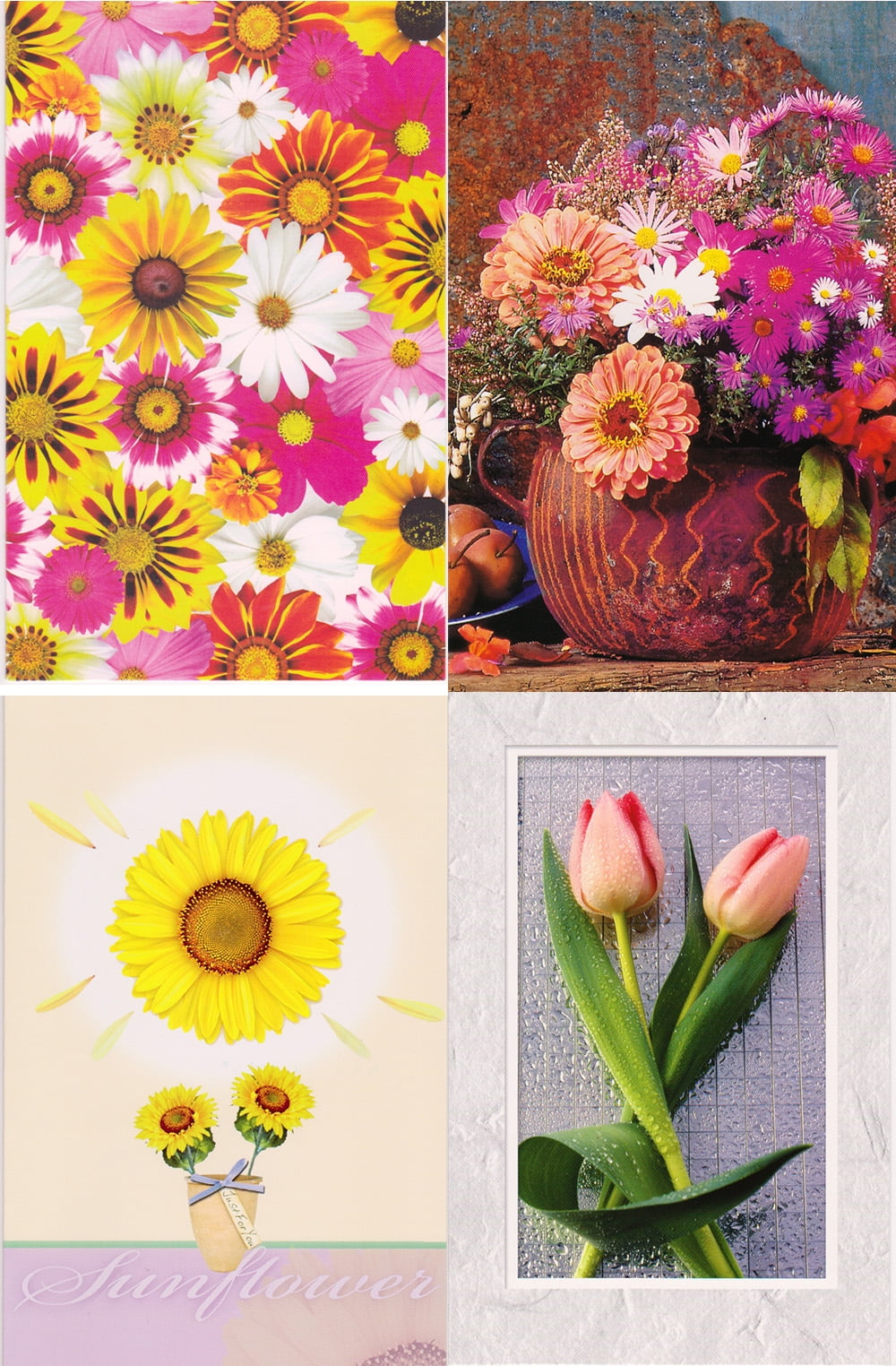 24 Assorted Floral Greeting Cards - Blank Inside