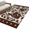 thumbnail image 2 of Abstract Flowers Area Rug 4'x6', Modern Geometric Chic Red Green Striped Washable Non-Slip Rugs, Low Pile Large Carpet for Living Room Bedroom Dining Room Kitchen Office Indoor Mat, 2 of 9