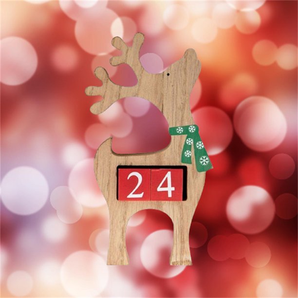 Calendario de Cuenta Regresiva de Navidad Xihbxyly En Papá Noel de Madera