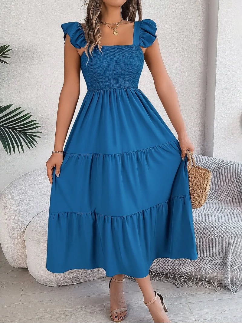 cap sleeve midi summer dress Summer Cap Sleeve Midi Dress