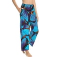 thumbnail image 2 of Balery Blue Butterflies print Women's Pajama Pants,Ultra Lightweight Pjs,Lounge Pant-Medium, 2 of 9