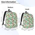 thumbnail image 2 of Disketp Flamingo And Monstera print Canvas Backpack Lightweight Travel Daypack Student Rucksack Laptop Backpack-, 2 of 5
