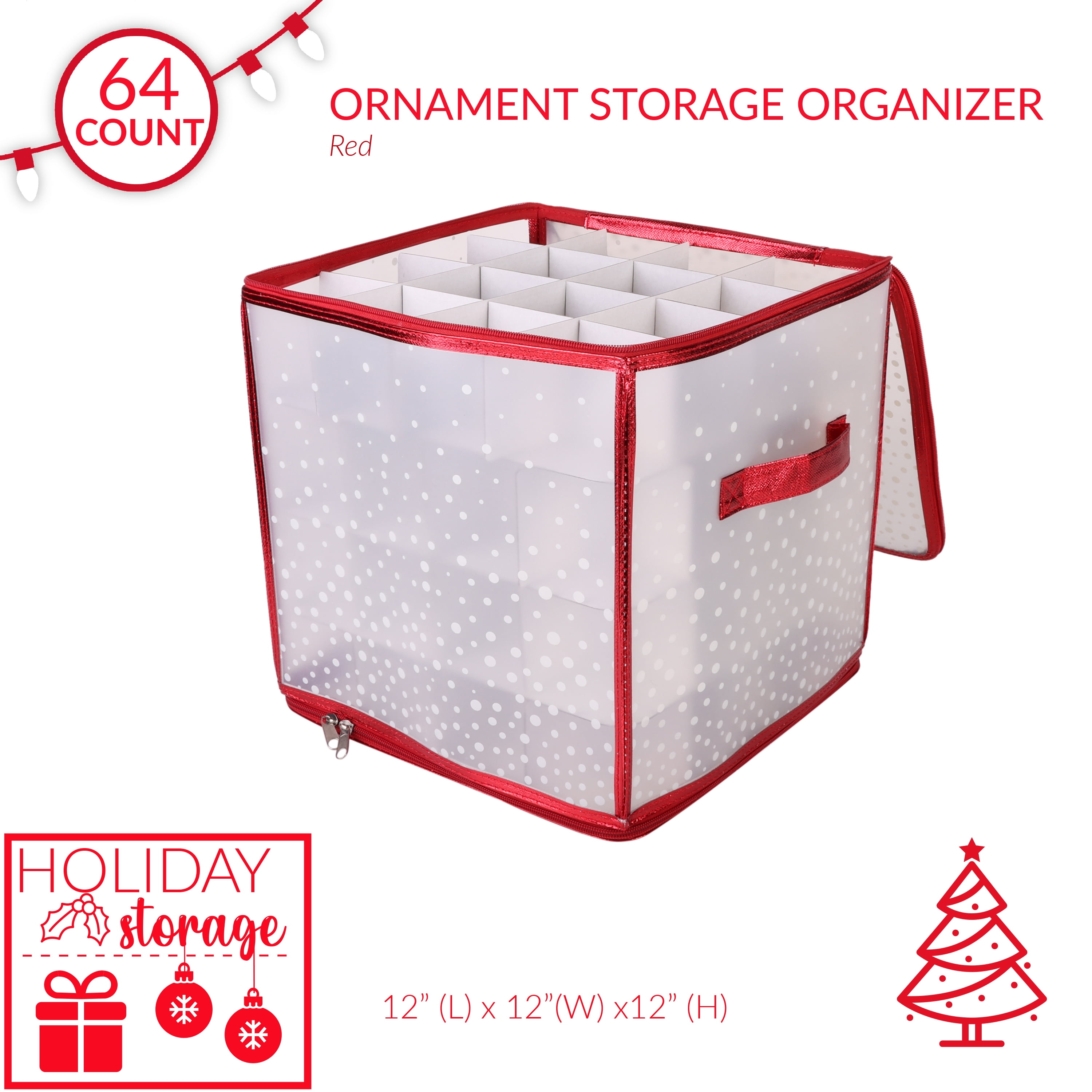 Simplify 19-in x 17.75-in 96-Compartment Red Cardboard Ornament