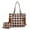 Brown, variant on Yale Women Tote Bag with Wallet Checkered Handbag Purse by Mia K - Red