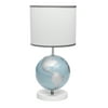 Lambs & Ivy Wild Life Blue/Silver Earth/Globe Lamp with Shade & Bulb