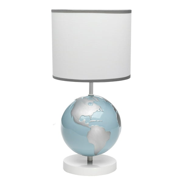 Lambs Ivy Wild Life Blue Silver Earth Globe Lamp With Shade Bulb Com Lambs Ivy Wild Life Blue Silver Earth, World Map Lamp Shade Globe