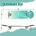 thumbnail image 2 of 31'' Complete Skateboard 7 Layer Canadian Maple Double Kick Deck Skateboards Waves border blue gradient wavy swirls white Skate Board for Beginner Adult Gifts, 2 of 5