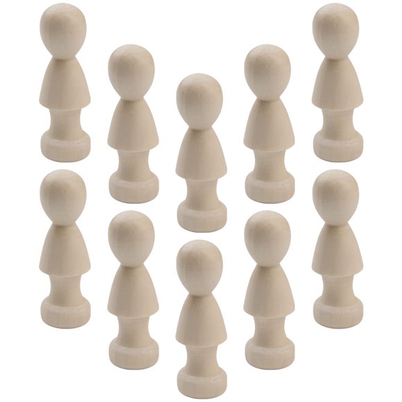 Homoyoyo 10pcs Paintable Figurines Wooden Handicraft Toys for Creative Play in Children's Room