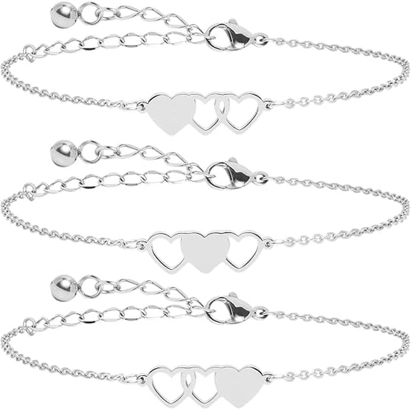 3PCS Heart to Heart Matching Bracelet-Women's Gift For Sisters/Mother & Daughter