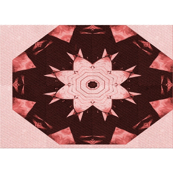 Ahgly Company Indoor Rectangle Patterned Pastel Pink Area Rugs, 3' x 5'