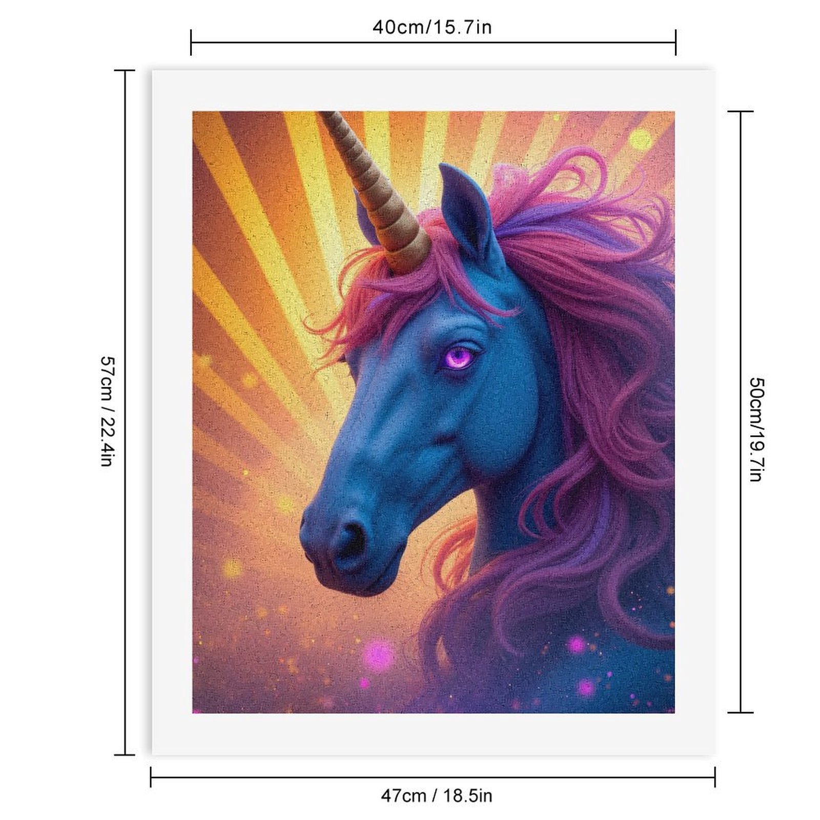 Paint By Numbers Kit for Adults Beginner - Blue Horse Fantasy Art Aura DIY Canvas Painting Kits for Adults, Frameless Paint By Number for Adults for Home Wall Decor 16x20 Inch
