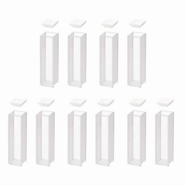 Cubeta de Cuarzo, Cubetas de EspectrofotóMetro Longitud de Trayectoria de 10 mm,Capacidad de 3.5 Ml - 10 Piezas