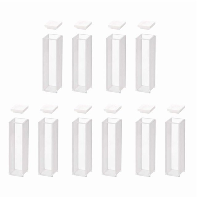 Cubeta de Cuarzo, Cubetas de EspectrofotóMetro Longitud de Trayectoria de 10 mm,Capacidad de 3.5 Ml - 10 Piezas