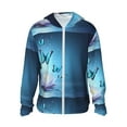 thumbnail image 2 of Uemuo Butterflies And Waterlily In Water Pattern Women's Full Zip UPF 50+ Sun Protection Hoodie Jacket Long Sleeve Sun Shirt Hiking Outdoor Performance with Pockets-Medium, 2 of 9