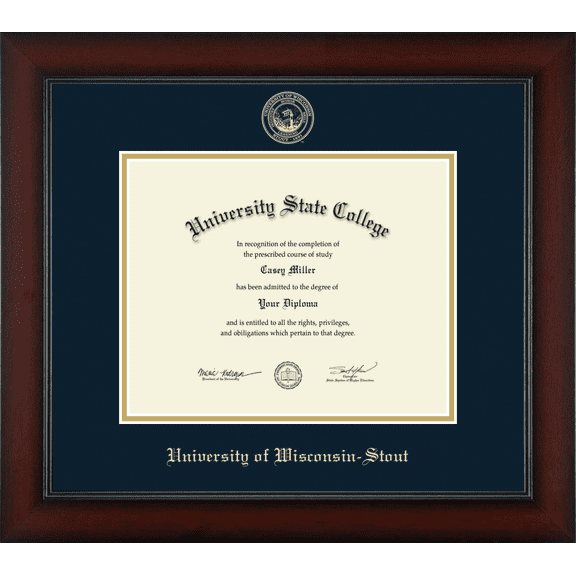 University of Wisconsin-Stout Diploma Frame, Document Size 10" x 8"
