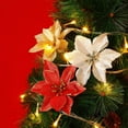 thumbnail image 3 of 36PCS Christmas Tree Flowers Poinsettia Flowers Glitter Artificial Poinsettia Christmas Tree Ornaments for Wedding Christmas Festival Front Door Decor, 3 of 8