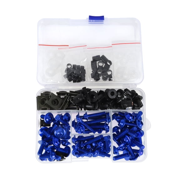 Tornillos para Parabrisas Unique Bargains Compatibles con la mayoría de las motos deportivas para Kawasaki, Yamaha, Suzuki, Honda, Ducati, BMW, etc. Acero Inoxidable, Goma, Azul