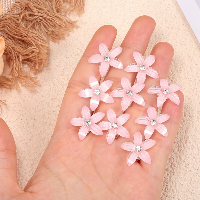 Unique Bargains 20 Pcs Small Flower Hair Clips Mini Flower Hair