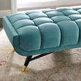 thumbnail image 7 of Accent Chair Bench, Velvet, Blue, Modern Contemporary Urban Design, Living Lounge Room Hotel Lobby Hospitality, 7 of 7