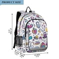 thumbnail image 2 of FORMRS Unisex School Backpack 17" Student Travel Bag with Laptop Compartment, Purple Doodle Pattern, 2 of 7
