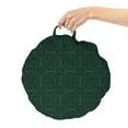 thumbnail image 2 of Abstract Round Floor Cushion with Handle, Modernized Symmetry Intertwined Rhombus Design Squares Illustration, Pillow for Living Room & Dorms, 18" Round, Charcoal Grey Jade Green, by Ambesonne, 2 of 4