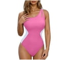 thumbnail image 3 of Sentmoon Women Swimsuit High Cut Women Bikini with Built in Bra Wireless Tummy Control Push Up Color Block Oversized Backless Beach Outfits Summer Beach Essentials for Family, 3 of 6