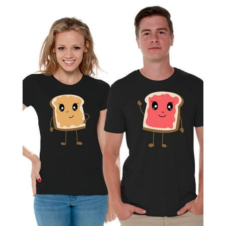 Awkward Styles Couple T-shirts for Food Love Peanut Butter Lovers Jelly Fans Matching Peanut Butter Jelly T-shirts for Couples Gifts for Wifey Funny Gifts for Hubby Cute Matching
