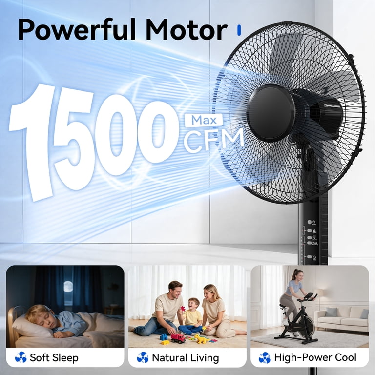 Goosiay 16" Pedestal Fan with Remote, 10-Hour Timer photo 6