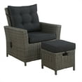 thumbnail image 1 of Alaterre Asti Osier / Rotin Inclinable et Pouf avec Coussin en Gris, 1 of 4