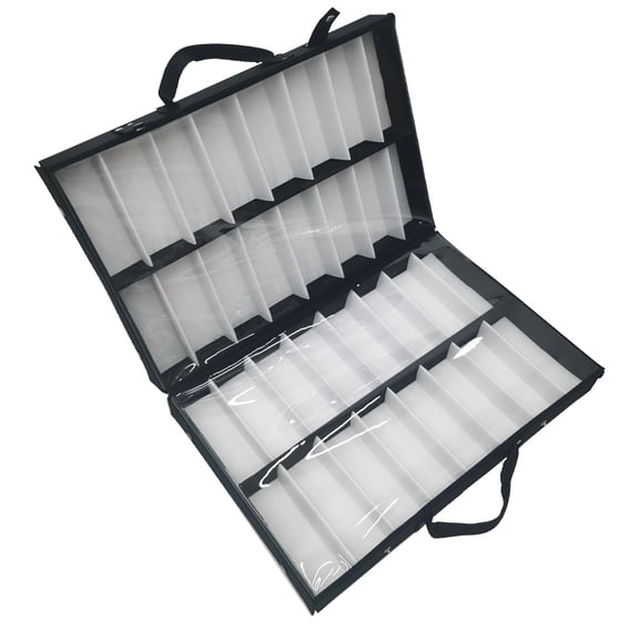 INTSUPERMAI 32 Slots Eyeglasses Display Case Eyewear Suitcase Storage Organizer Box