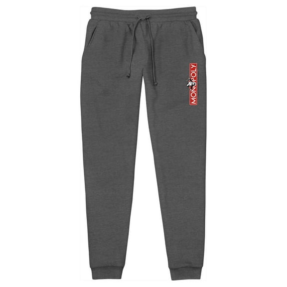 Men's Monopoly Classic Red Logo  Jogger Sweatpants Charcoal Heather Large