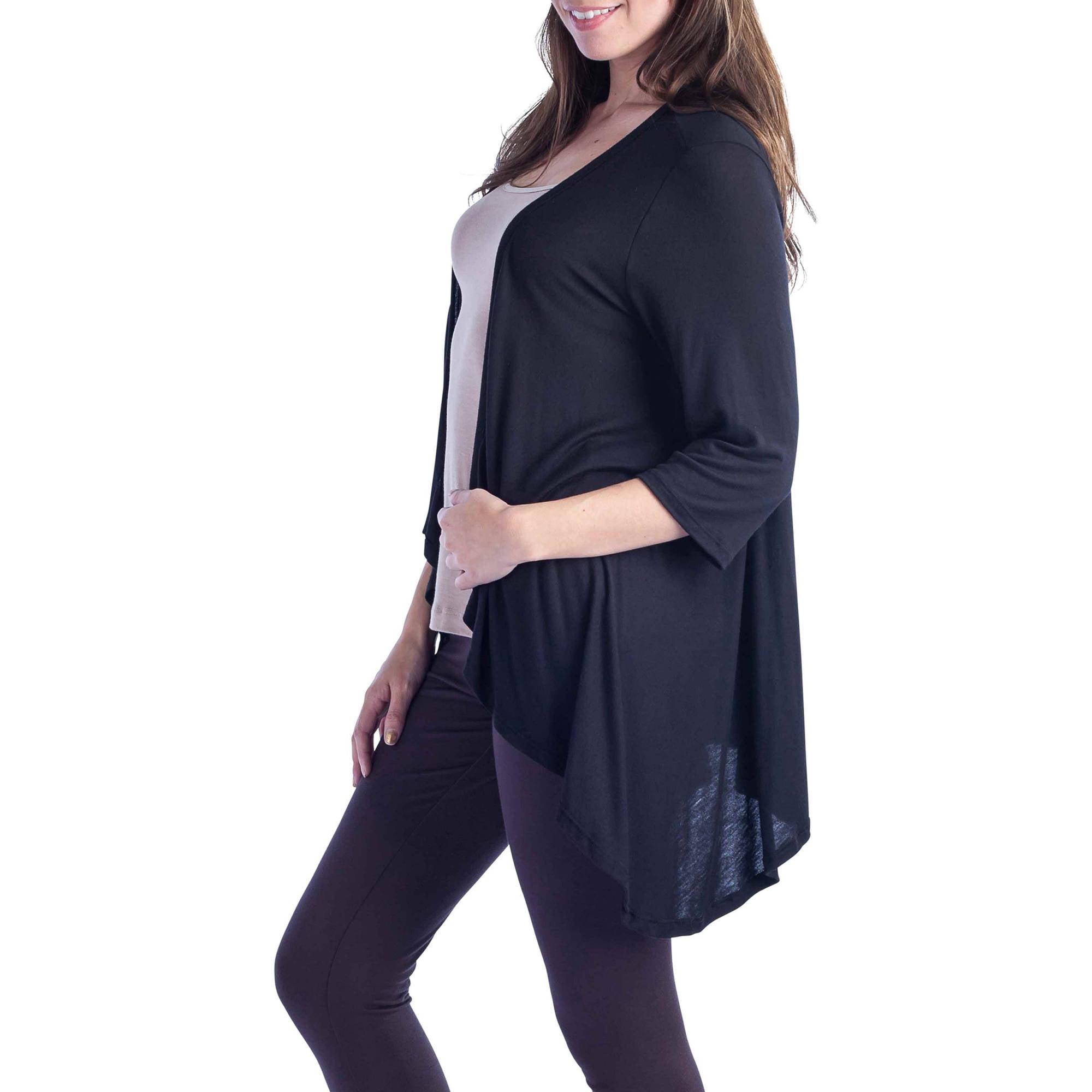 24/7 Apparel Women's 3/4-Sleeve Open Shrug