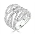 thumbnail image 3 of Gemistry Baguette & Round White Cubic Zirconia Gemstone 925 Sterling Silver Highway Ring for Women, 3 of 5