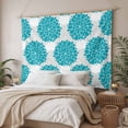 thumbnail image 3 of Turquoise Dahlia Tapestry for Bedroom Wall Hanging Tapestry, Country Gray Abstract Floral Flowers Ceiling Backdrop Tapestries Poster Blanket Wall Decor for Teens Room Living Room Dorm 59" x 90", 3 of 8