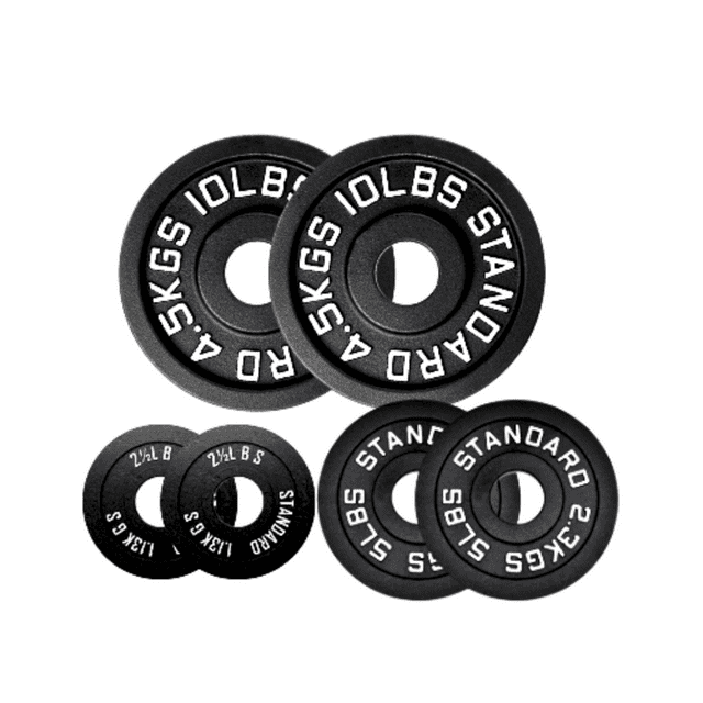 HAJEX Ensemble de Plaques de Poids Rondes en Fonte Standard 1 Pouce - Ensemble de 35LB - (2.5LB, 5LB, & 10LB)