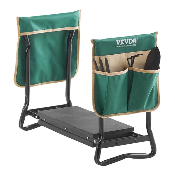 Garden Kneeler and Seat, 8 in Wide Kneeling Pad, Heavy Duty Garden Kneeling Stool, Folding Garden Seat with 2 Tool Bags, Relieve Knee & Back Pain, Portable Garden Bench for Women Grandparents
