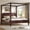 Walnut, variant on MODERNLUXE Queen Size Platform Bed, Canopy Wood Bed with Four Poster, Walnut