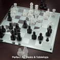 thumbnail image 3 of Juego de ajedrez vanguardista de vidrio esmerilado negro con tablero de espejo, 3 of 8