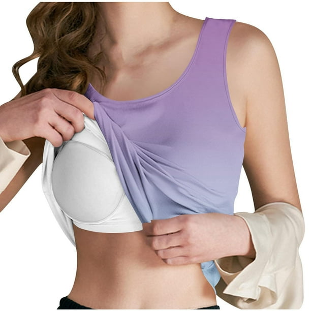 Pijama de poliéster sin mangas para mujer, ropa interior con estampado de moda, con almohadilla para el pecho y sin aros de acero