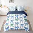 thumbnail image 3 of Homewish Lovely Bow Knot 7-Piece Twin Bedding Sets,Cartoon Bowtie Ribbon Bedding Comforter Set,Green Blue White Sheet Sets For Girl Kids,Microfiber Bedroom Decor Reversible, 3 of 9