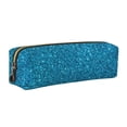 thumbnail image 1 of Fotbe Blue Glitter Estuche para Lápices de Cuero con Estampado, Estuche con Cremallera Resistente, Organizador Compacto y Elegante para Papelería, 1 of 7