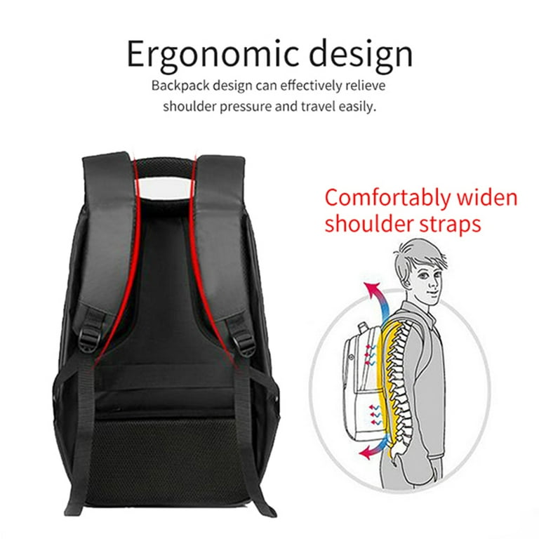 Mojoyce Women Men LED Display Laptop Bag Smart Light Waterproof Backpack Black