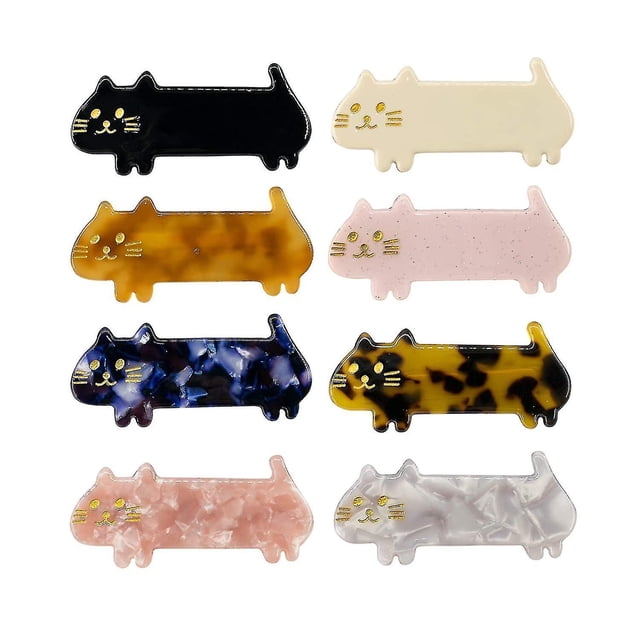 Pasadores De Pelo De Gatito Para Mujeres Pasadores De Pelo De Gatitos Pasadores De Pelo De Gato De Forma Larga Lindos Para Niñas Juego De Pinzas De Pelo De Resina Acrílica De Gato Gatito Dul