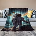 thumbnail image 2 of Fenyluxe Space Art Throw Blanket for Couch Sofa Bed Office Decor Lightweight Blanket All Seasons Comfort Flannel Material 60x80in, 2 of 6