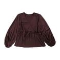 thumbnail image 1 of INC Blusa cruzada con mangas tipo blusón para mujer, rojo, XXL, 1 of 1