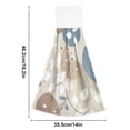 thumbnail image 2 of Haosy 2 Pack Kitchen Wash Cloths with Hanging Loops Absorbent Absorbent Quick Drying Hand Towels, Elegant Leaves and Dots, 2 of 7