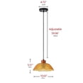 thumbnail image 4 of 1-Light Pendant Light with Ruffled Glass Shade, E26 Base, 10.63" Hanging Light for Farmhouse, Kitchen Island & Living Room, 4 of 8