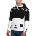 thumbnail image 3 of Balery Cat Meow Pattern Mens Hoodie Kangaroo Pocket Hoodie Pullover Hooded Sweatshirt Ideal for Daily Wear Travel and Home-3X-Large, 3 of 7