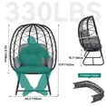 thumbnail image 4 of Dextrus Egg Chair with Stand Outdoor Indoor Egg Lounge Chair with Cushion Wicker Chair PE Rattan Chair Ottoman Included for Patio, Garden, Backyard, Porch, Gray, 4 of 7